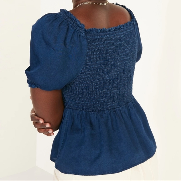 Old Navy Blue Ruffle Sleeves Top Size M - Picture 3 of 3